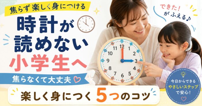 時計が読めない小学生の教え方｜焦らず楽しく身につけるための5つのコツ
